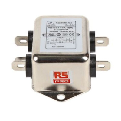 RS PRO 10A 250 V ac, Chassis Mount Power Line Filter 2 Phase