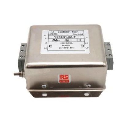RS PRO 8A 520 V ac, Chassis Mount Power Line Filter 3 Phase