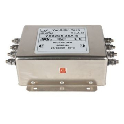 RS PRO 36A 300/520 V ac 50/60Hz, Chassis Mount Power Line Filter, Screw 3 Phase