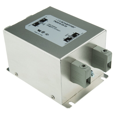 Schaffner, FN2410 25A 250 V ac 400Hz, Chassis Mount EMC Filter, Terminal Block, Single Phase
