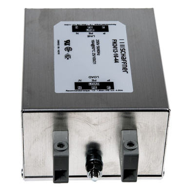 Schaffner, FN2412 16A 250 V ac 400Hz, DIN Rail EMC Filter, Terminal Block, Single Phase