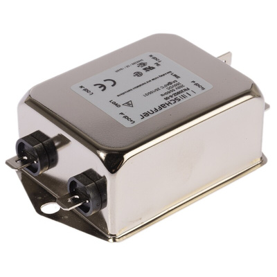 Schaffner, FN2090 6A 250 V ac/dc 0 → 400Hz, Chassis Mount EMI Filter, Fast-On, Single Phase