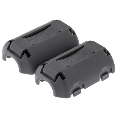 TDK Openable Ferrite Sleeve, 28 Dia. x 35mm, For EMC Absorption, Apertures: 1, Diameter 10mm