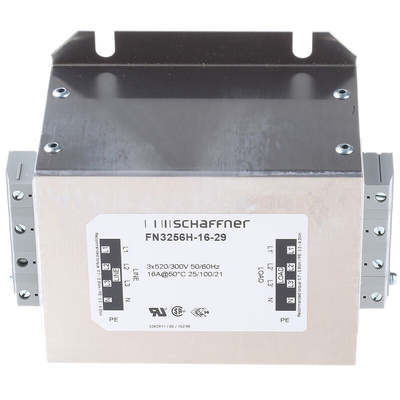 Schaffner, FN3256 16A 520/300 V ac 60Hz, Chassis Mount EMI Filter, Terminal Block 3 Phase