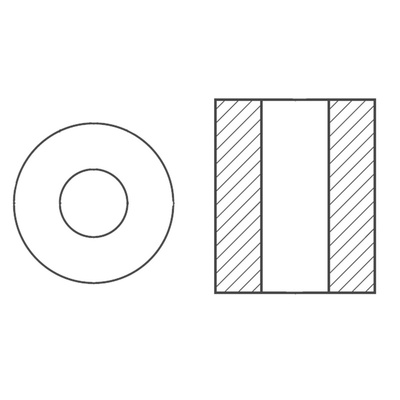 FERROXCUBE Ferrite Sleeve, 9.5 Dia. x 19.05mm, For EMI Suppression, Apertures: 1, Diameter 4.75mm