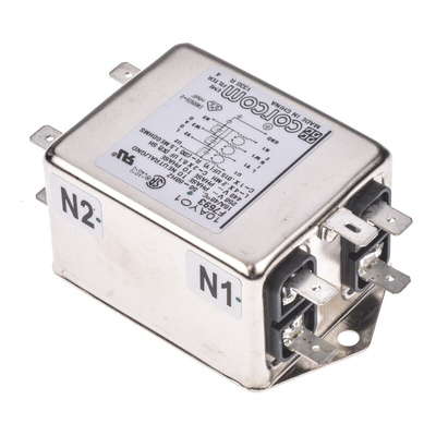 TE Connectivity, Corcom AYO 10A 250 V ac 50Hz, Flange Mount RFI Filter, Spade 3 Phase
