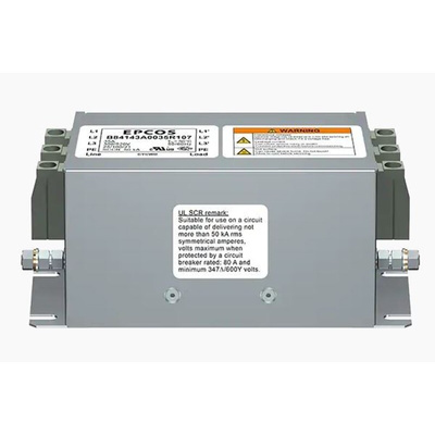 EPCOS, B84143A*R107 50A 520 V ac 50 → 60Hz, Panel Mount EMC Filter, Screw 3 Phase