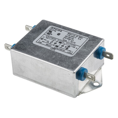 EPCOS B84112B Series 6A 250 V ac 50 → 60Hz Chassis Mount RFI Filter, with Screw Terminals, Single Phase