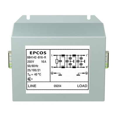 EPCOS, B84142B*R000 12A 250 V ac/dc 60Hz, Screw Mount EMC Filter, Terminal Block, Single Phase