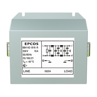 EPCOS, B84142B*R000 16A 250 V ac/dc 60Hz, Screw Mount EMC Filter, Terminal Block, Single Phase