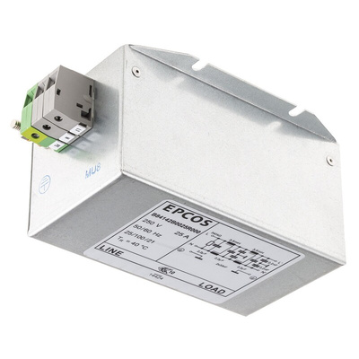EPCOS, B84142B*R000 25A 250 V ac/dc 60Hz, Screw Mount EMC Filter, Terminal Block, Single Phase
