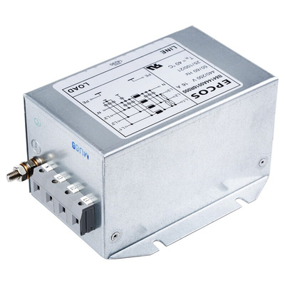 EPCOS, B84144A*R000 16A 250/440 V ac 50 → 60Hz, Flange Mount EMC Filter, Tab 3 Phase