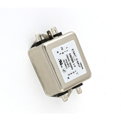 United Automation, 60 16A 250 V 50-60Hz, Chassis Mount EMI Filter, Fast-On, Single Phase