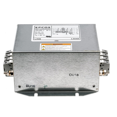 EPCOS, B84144A*R000 50A 440 V ac 50 → 60Hz, Flange Mount EMC Filter, Tab 3 Phase