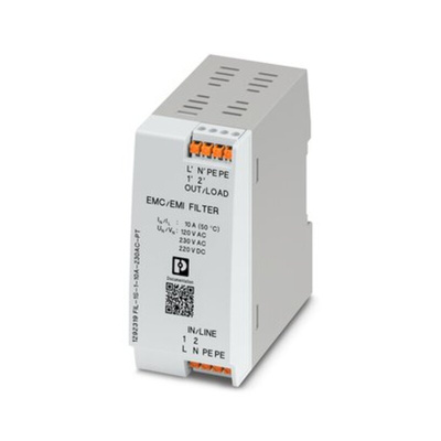 Phoenix Contact 10A 230 V ac, DIN Rail EMC Filter, Single Phase