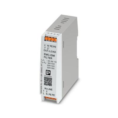 Phoenix Contact 3A 230 V ac, DIN Rail EMC Filter, Single Phase