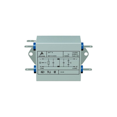 EPCOS, B84112B 20A 250 V ac, Through Hole EMC Filter, Tab 3 Phase