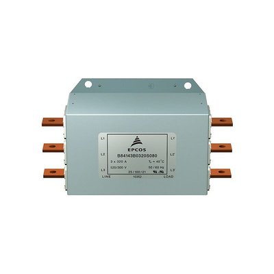 EPCOS, B84143B 1.6kA 300/520 V ac, Through Hole EMC Filter, Busbar 3 Phase