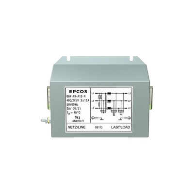 EPCOS, B84143 150A 480 V 50 Hz, 60 Hz, Chassis Mount Power Line Filter, Solder 3 Phase