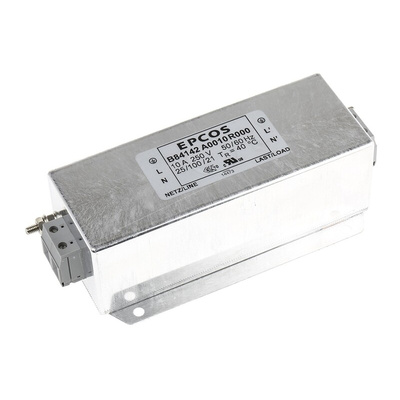 EPCOS, B84142-A 10A 250 V ac/dc 60Hz, Flange Mount EMC Filter, Screw, Single Phase