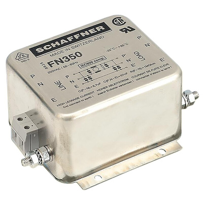 Schaffner, FN350 55A 250 V ac 400Hz, Chassis Mount EMC Filter, Terminal Block, Single Phase