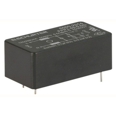 Schurter, FPP2 1A 250 V ac 60Hz, Through Hole RFI Filter, Pin, Single Phase