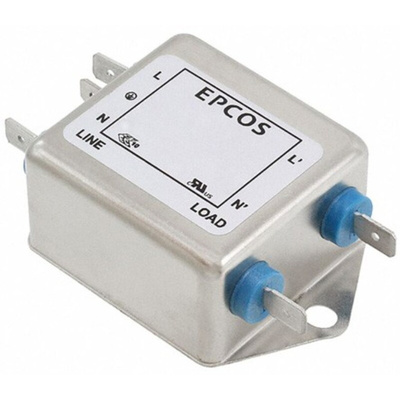 EPCOS, B84111F 20A 250 V ac/dc 60Hz, Flange Mount EMC Filter, Tab, Single Phase