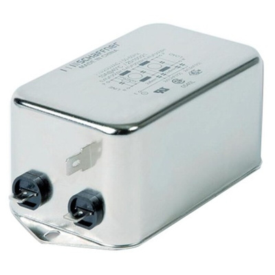 Schaffner, FN2090 16A 250 V ac/dc 0 → 400Hz, Chassis Mount EMI Filter, Fast-On, Single Phase