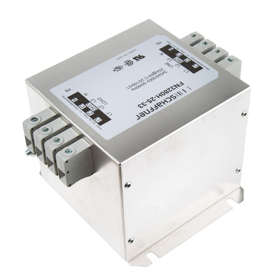 Schaffner, FN3280 25A 520/300 V ac 60Hz, Chassis Mount EMI Filter, Terminal Block 3 Phase