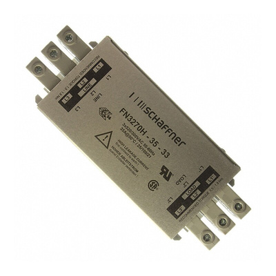 Schaffner, FN3270 35A 520/300 V ac 60Hz, Chassis Mount EMC Filter, Terminal Block 3 Phase