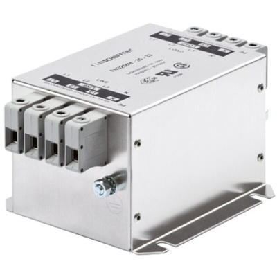 Schaffner, FN3256 8A 520/300 V ac 60Hz, Chassis Mount EMI Filter, Terminal Block 3 Phase