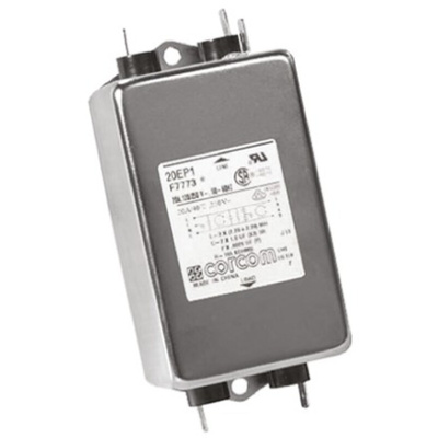 TE Connectivity, Corcom EP 20A 250 V ac 50/60Hz, Flange Mount RFI Filter, Fast-On, Single Phase