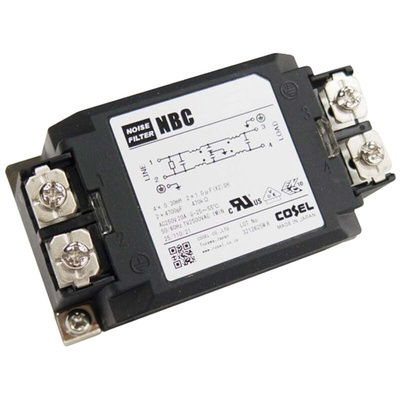 Cosel, NBC 30A 250 V ac/dc 150 kHz → 1MHz, DIN Rail RFI Filter, Screw, Single Phase