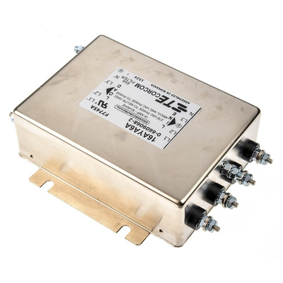 TE Connectivity, Corcom AYA 16A 250 (PH → G) V ac, 440 (PH → PH) V ac 50Hz, Flange Mount RFI Filter,
