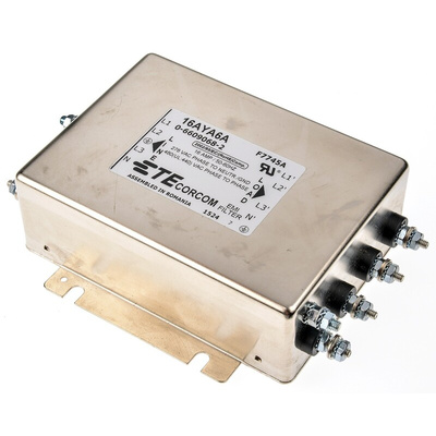TE Connectivity, Corcom AYA 16A 250 (PH → G) V ac, 440 (PH → PH) V ac 50Hz, Flange Mount RFI Filter,