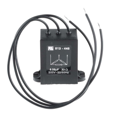 RS PRO RC Capacitor 330nF 33Ω Tolerance ±20% 500V ac 3-ways Chassis Mount DLFP Series