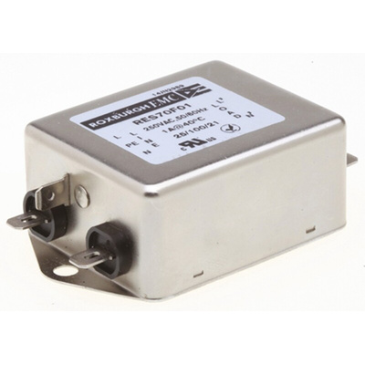 Roxburgh EMC, RES70 1A 250 V ac DC → 400Hz, Chassis Mount RFI Filter, Fast-On, Single Phase