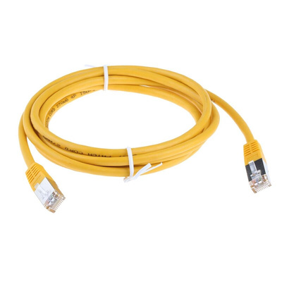 RS PRO Cat6 Male RJ45 to Male RJ45 Ethernet Cable, S/FTP, Yellow PVC Sheath, 2m