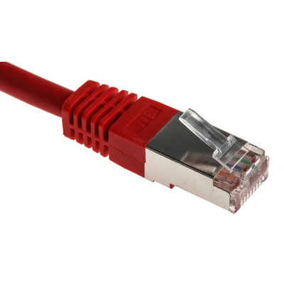 RS PRO Cat6 Male RJ45 to Male RJ45 Ethernet Cable, S/FTP, Red PVC Sheath, 3m