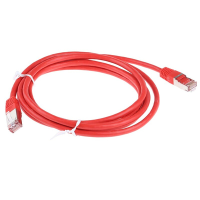 RS PRO Cat6 Male RJ45 to Male RJ45 Ethernet Cable, S/FTP, Red PVC Sheath, 2m