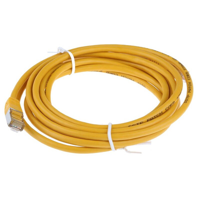 RS PRO Cat6 Male RJ45 to Male RJ45 Ethernet Cable, S/FTP, Yellow PVC Sheath, 3m