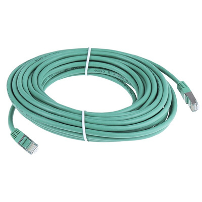 RS PRO Cat6 Male RJ45 to Male RJ45 Ethernet Cable, S/FTP, Green PVC Sheath, 10m