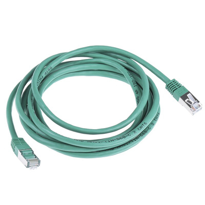RS PRO Cat6 Male RJ45 to Male RJ45 Ethernet Cable, S/FTP, Green PVC Sheath, 5m