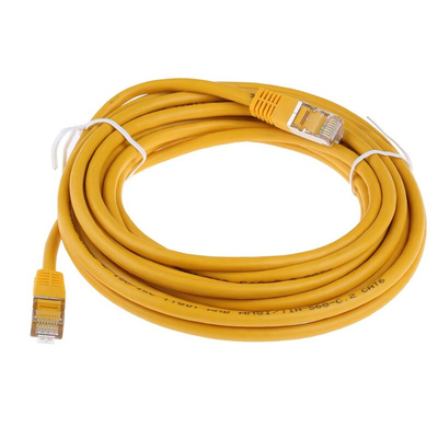 RS PRO Cat6 Male RJ45 to Male RJ45 Ethernet Cable, S/FTP, Yellow PVC Sheath, 5m