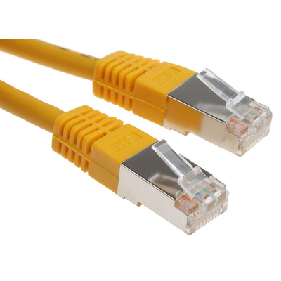 RS PRO Cat6 Male RJ45 to Male RJ45 Ethernet Cable, S/FTP, Yellow PVC Sheath, 5m