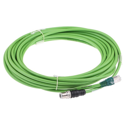 Schneider Electric Straight Male M12 to Straight Male RJ45 Ethernet Cable PVC Sheath, 10m