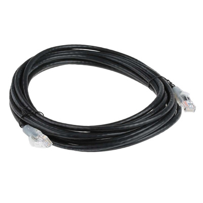 RS PRO Cat5e Male RJ45 to Male RJ45 Ethernet Cable, U/UTP, Black PVC Sheath, 5m