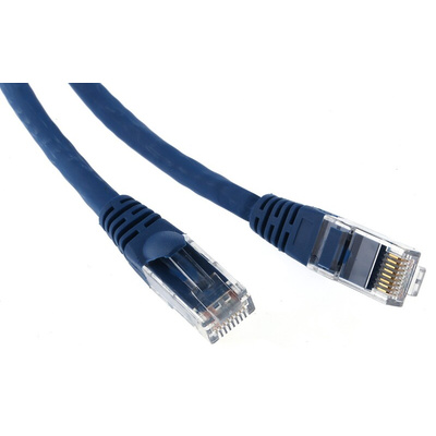 RS PRO Cat6 Male RJ45 to Male RJ45 Ethernet Cable, U/UTP, Blue LSZH Sheath, 5m