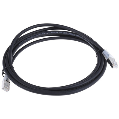 RS PRO Cat6 Male RJ45 to Male RJ45 Ethernet Cable, F/UTP, Black LSZH Sheath, 3m