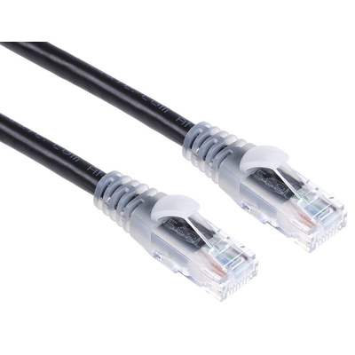 RS PRO Cat6 Male RJ45 to Male RJ45 Ethernet Cable, U/UTP, Black PVC Sheath, 10m